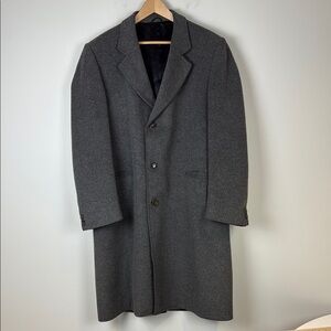 TipTop Gray Wool/Cashmere Trench Coat with Notched Lapels Size Large